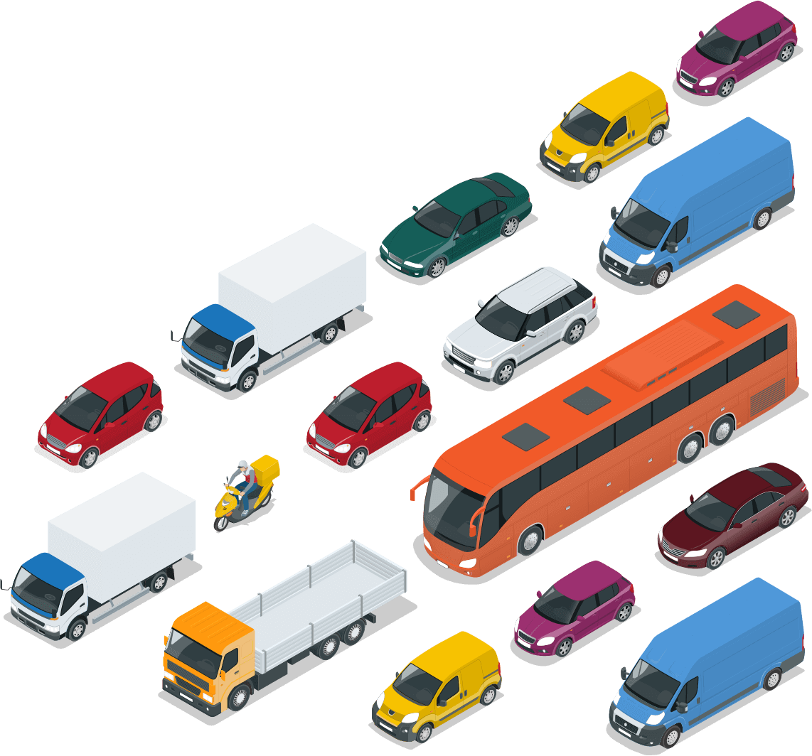 Fleet vehicles connected by telematics tracking